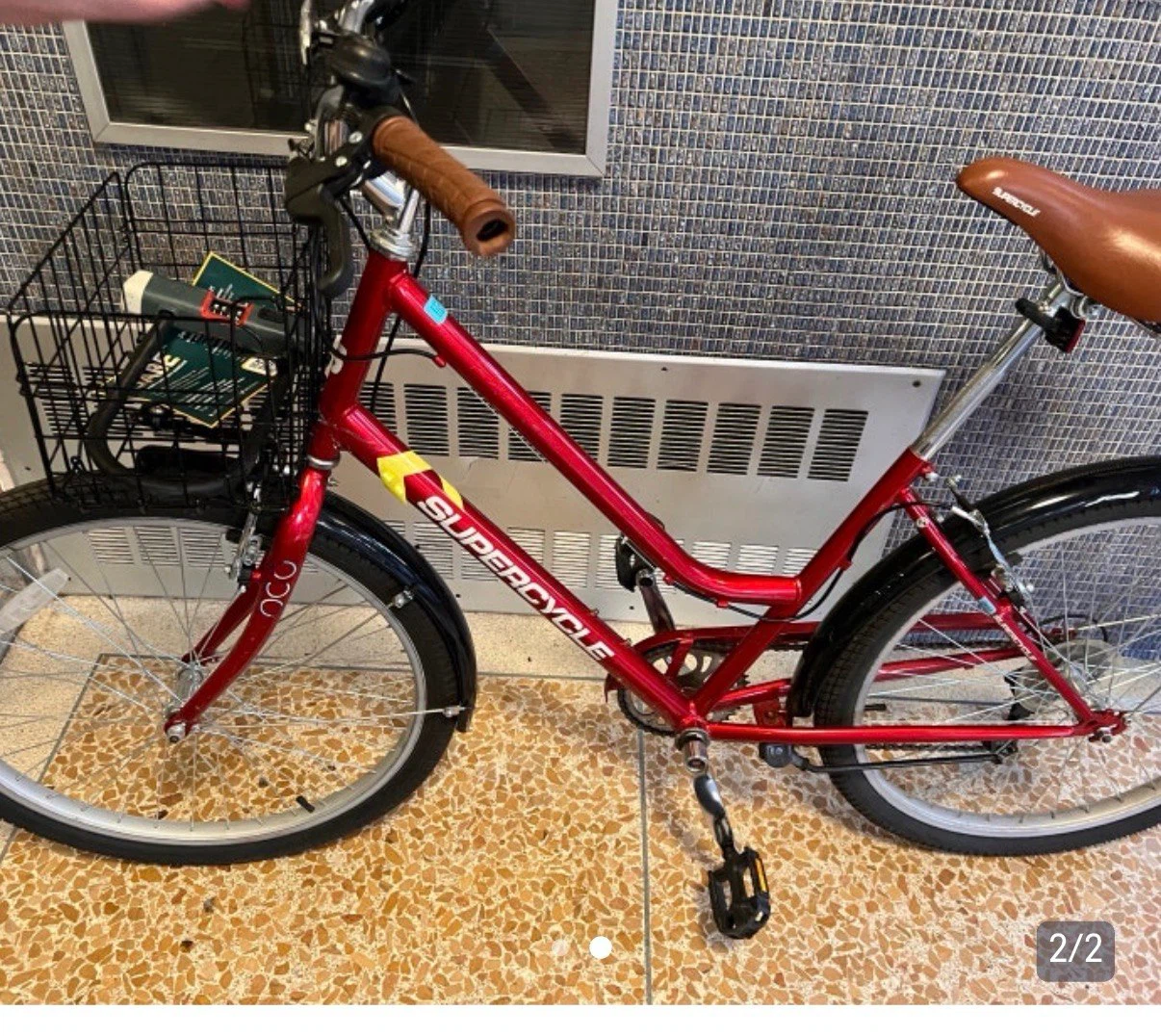 Supercycle red bike with front basket - photo 2