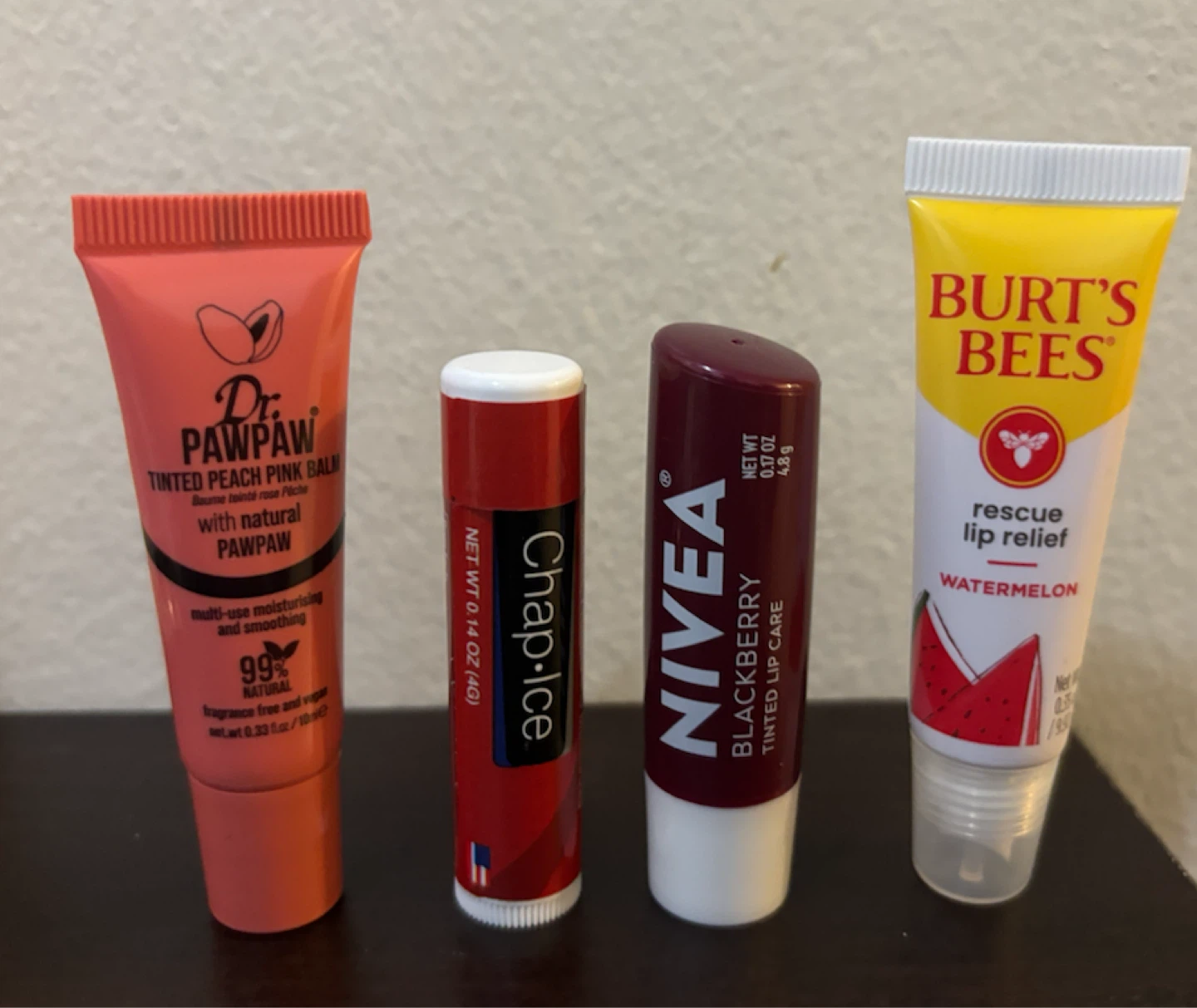 NEW-Set of 4 Assorted Lip Balms