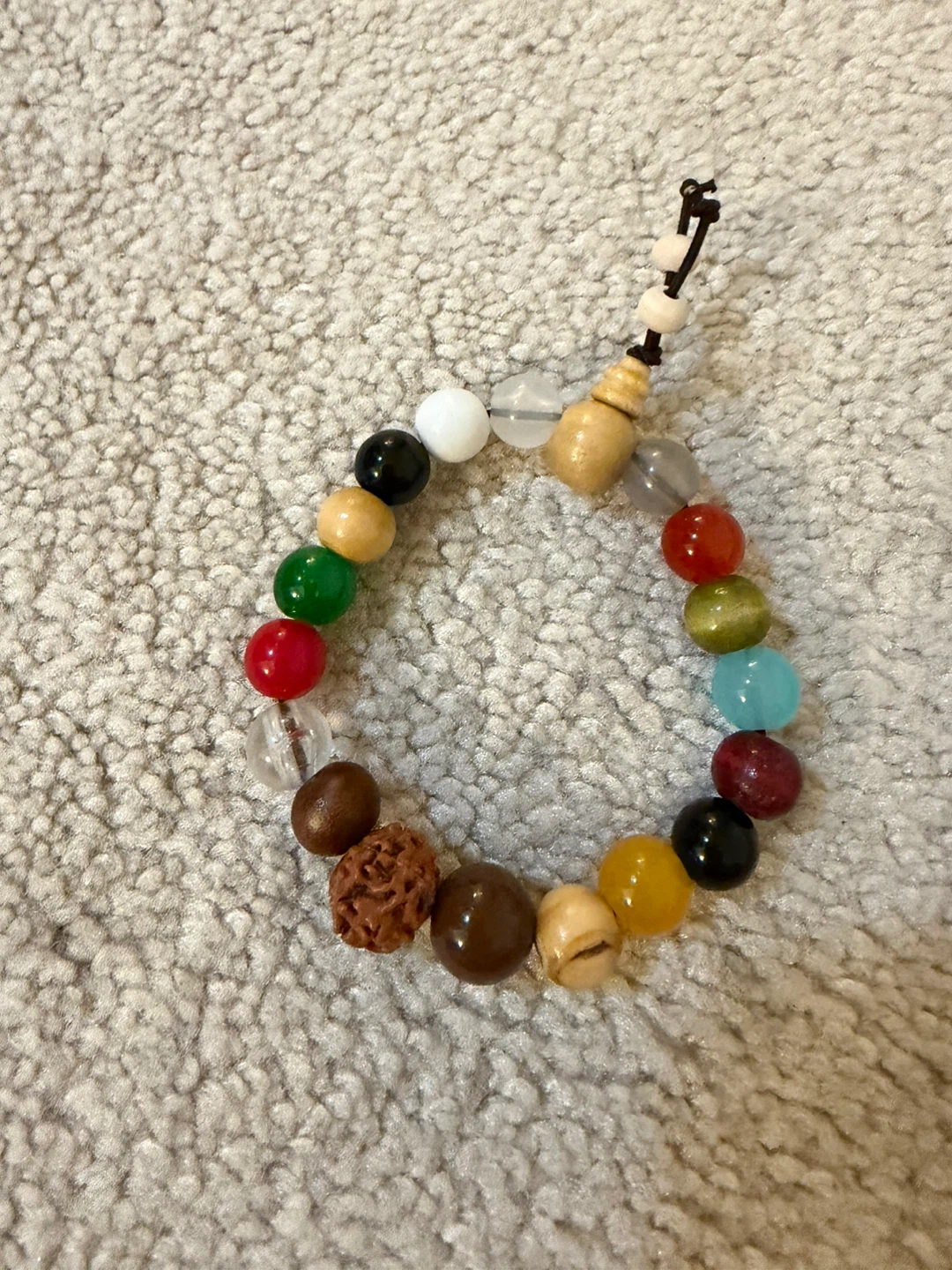 Multi-coloured bead bracelet