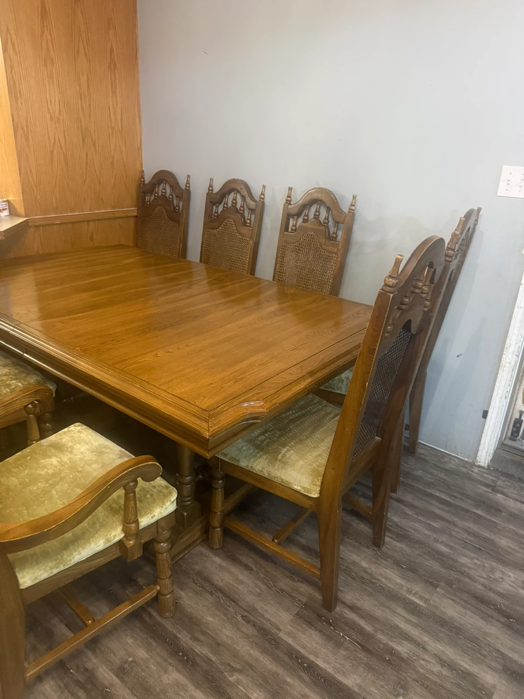 Solid Wood Dining Table and 7 Chairs