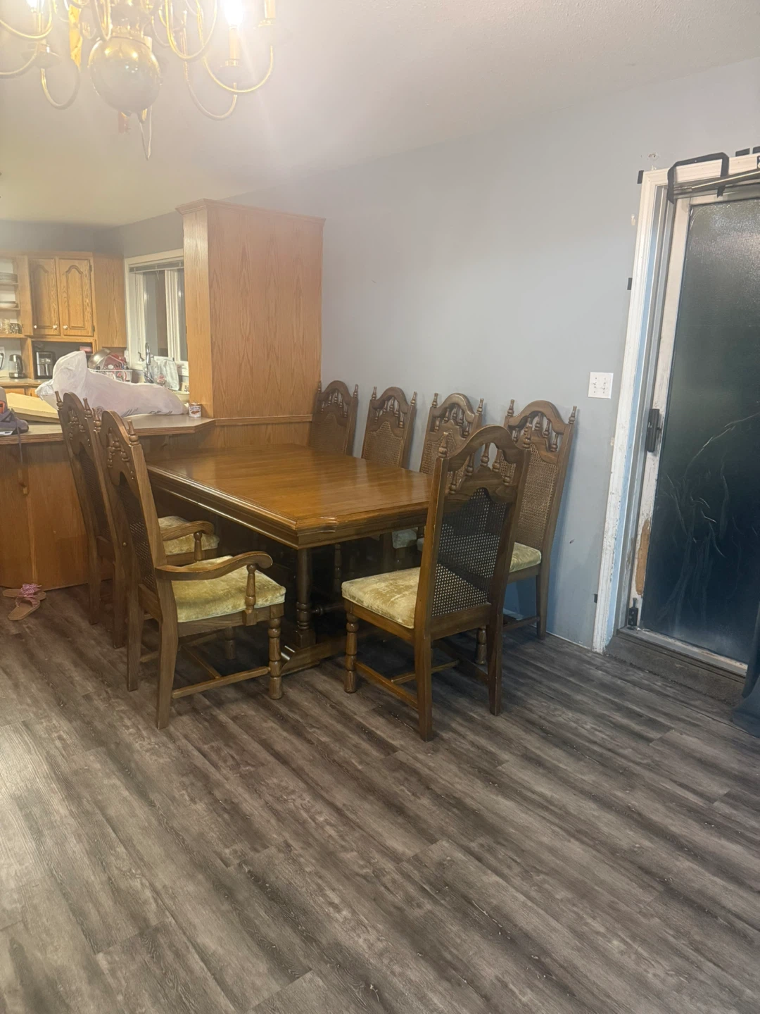 Solid Wood Dining Table and 7 Chairs - photo 4