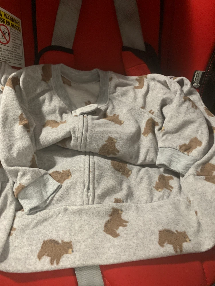 Simple Joy Baby Fleece Sleeper with Bear Pattern