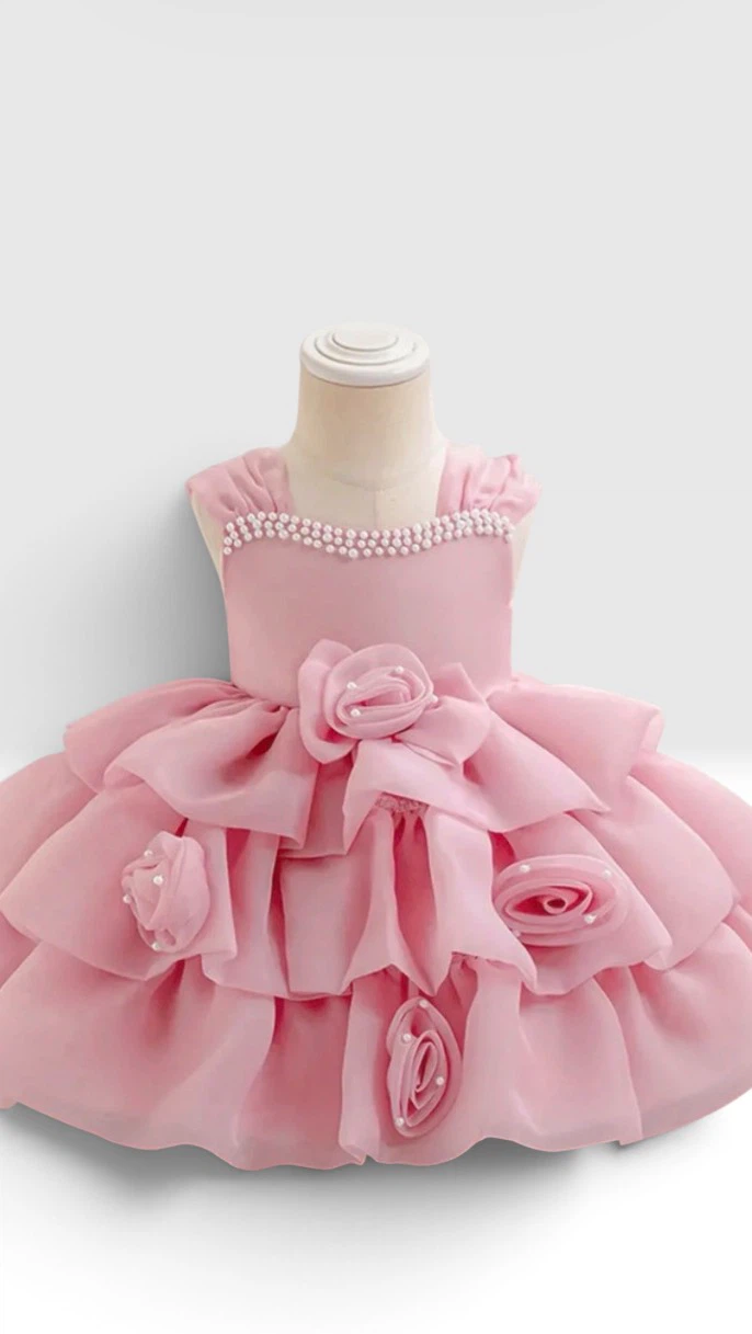 Pink Floral Toddler Party Dress 3-4 Y