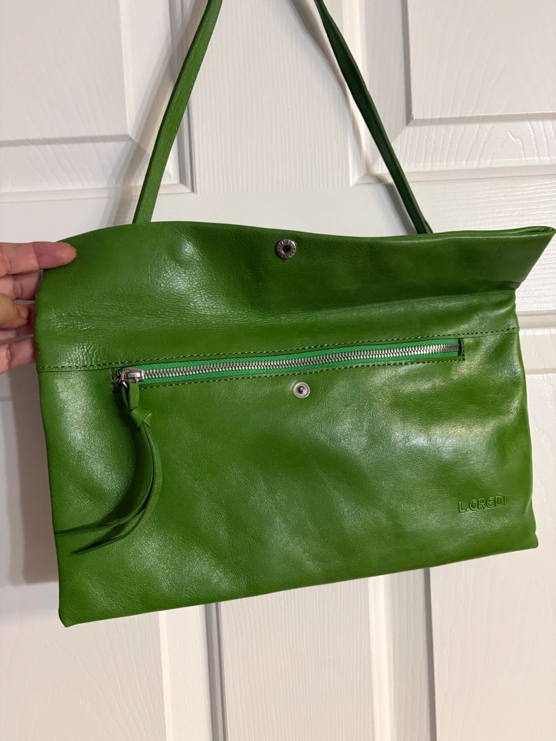 L.CREDI Green Genuine Leather Shoulder Bag/Clutch - photo 2