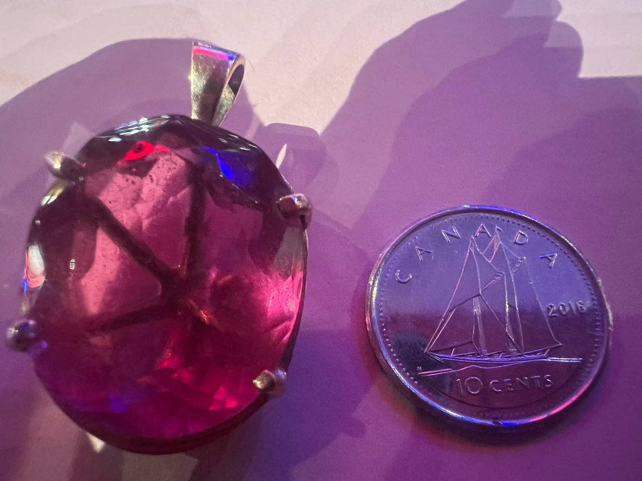 Heavy 10 k Pink topaz  Pendant