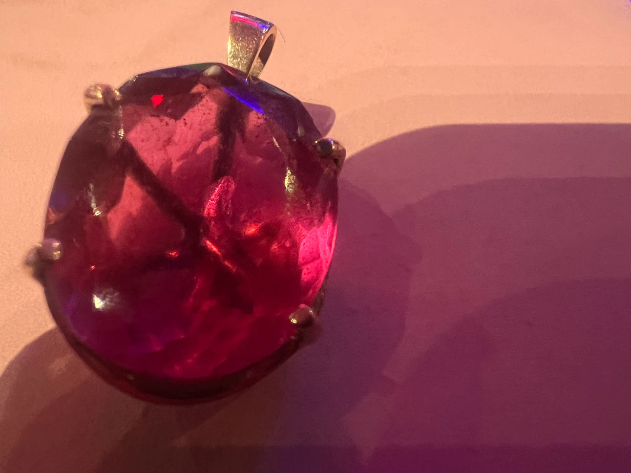 Heavy 10 k Pink topaz  Pendant - photo 5
