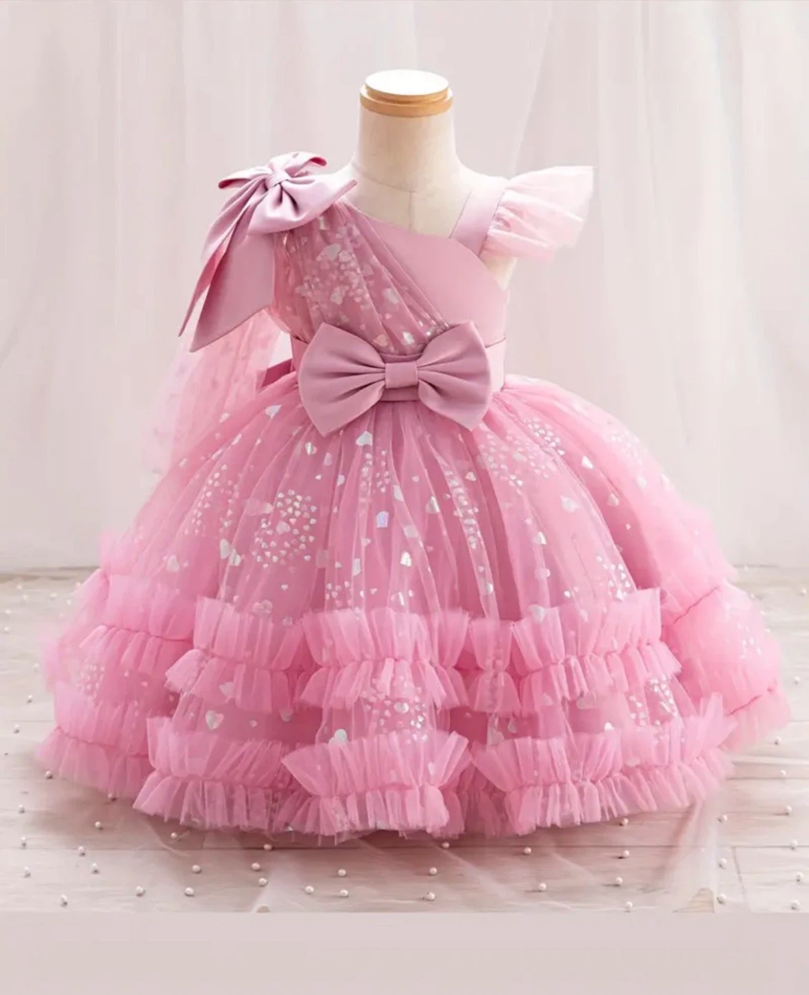 Pink Girls Tulle Party Dress 3-4 Y