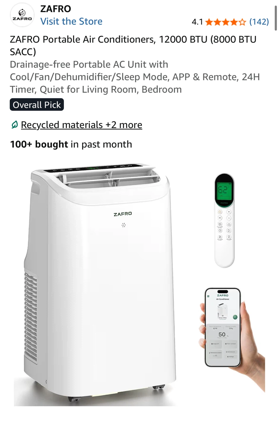 NEW✨ZAFRO 12000 BTU Portable Air Conditioner - photo 2