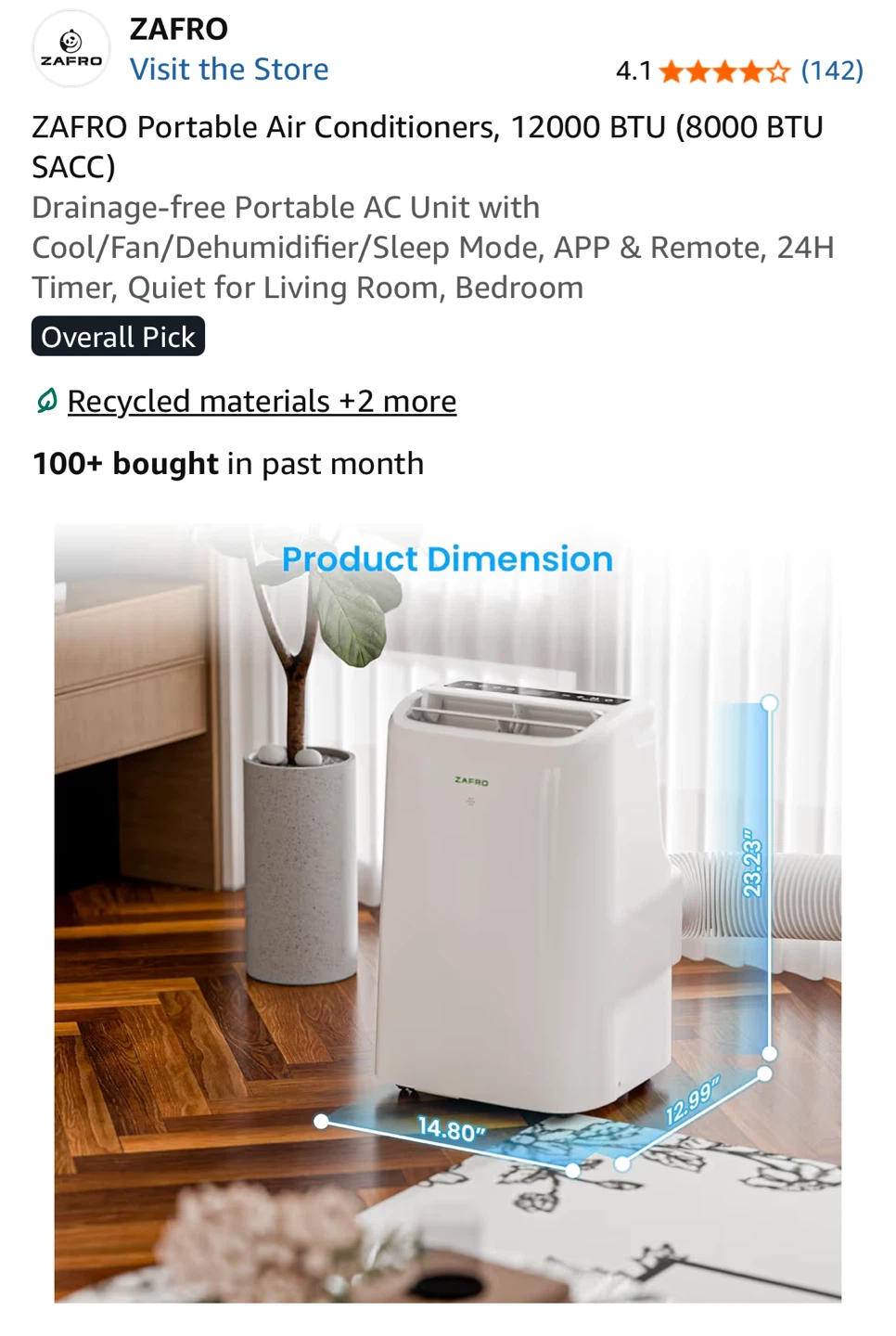 NEW✨ZAFRO 12000 BTU Portable Air Conditioner - photo 3