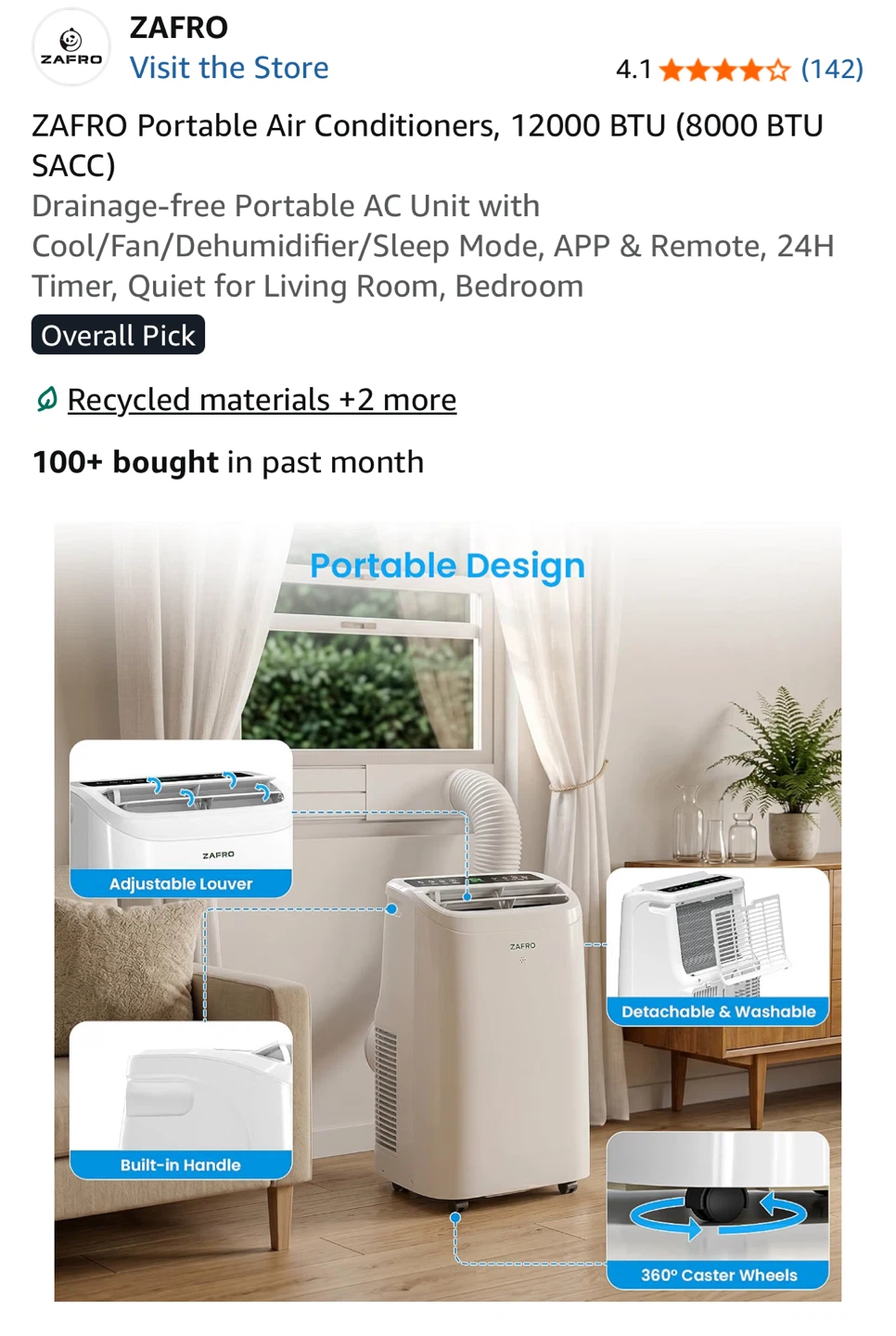 NEW✨ZAFRO 12000 BTU Portable Air Conditioner - photo 5