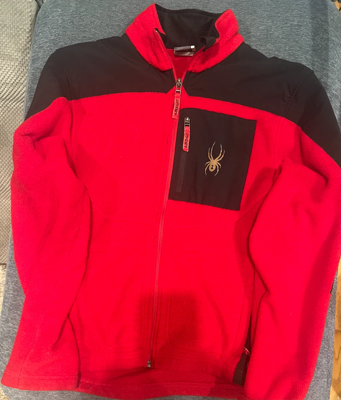 Spyder Red and Black Fleece Zip-Up Jacket