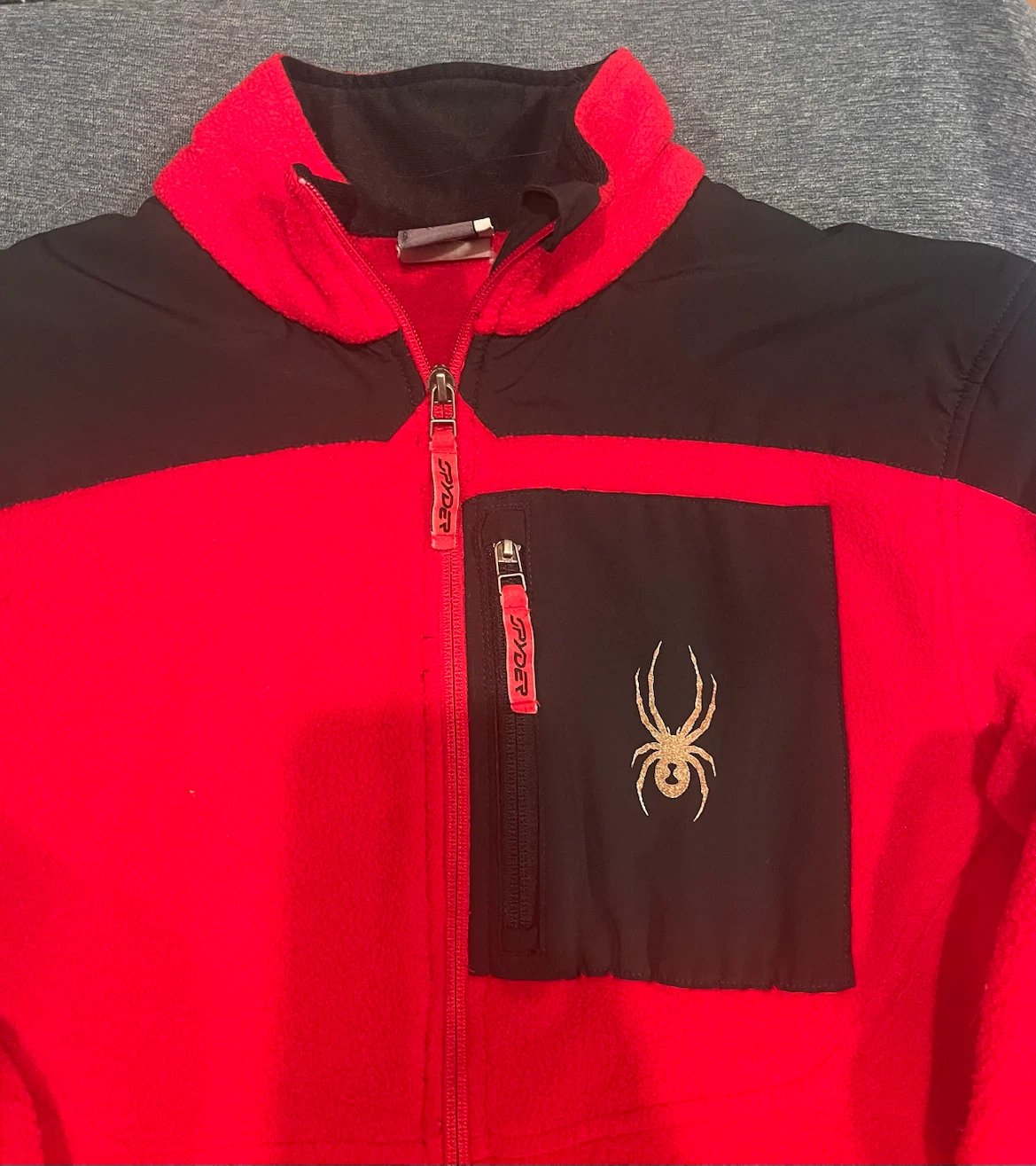 Spyder Red and Black Fleece Zip-Up Jacket - photo 2