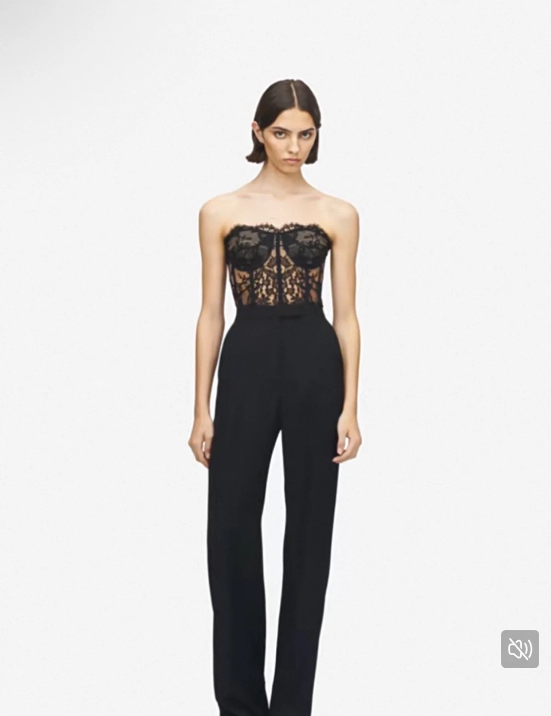 Alexander McQueen Black Lace Bustier Top - photo 5