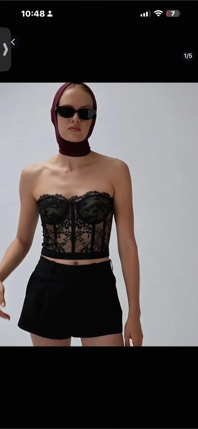 Alexander McQueen Black Lace Bustier Top - photo 4