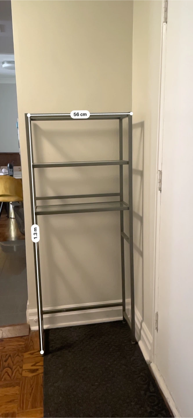 Metal and Glass Bathroom Over-the-Toilet Shelf