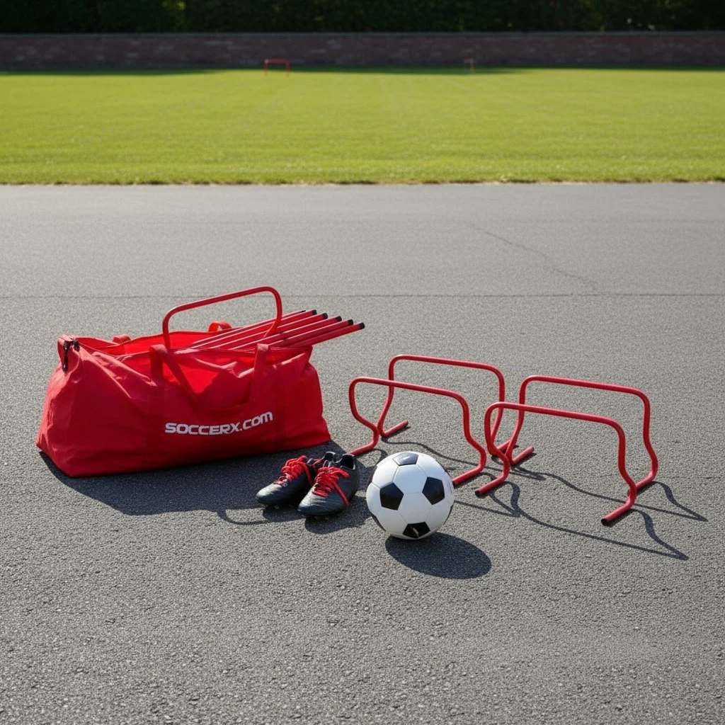 SoccerX Soccer Training Hurdles Set of 6 + Carry Bag