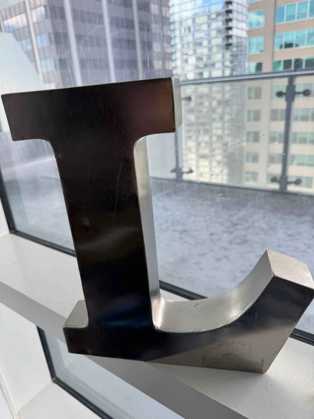 Italian made Metal letter L wall decor