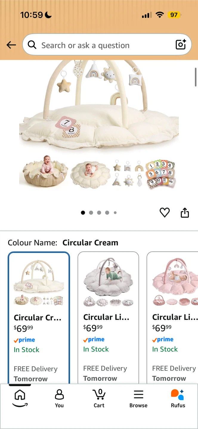 Mallify 5-in-1 Baby Play Gym - Cream