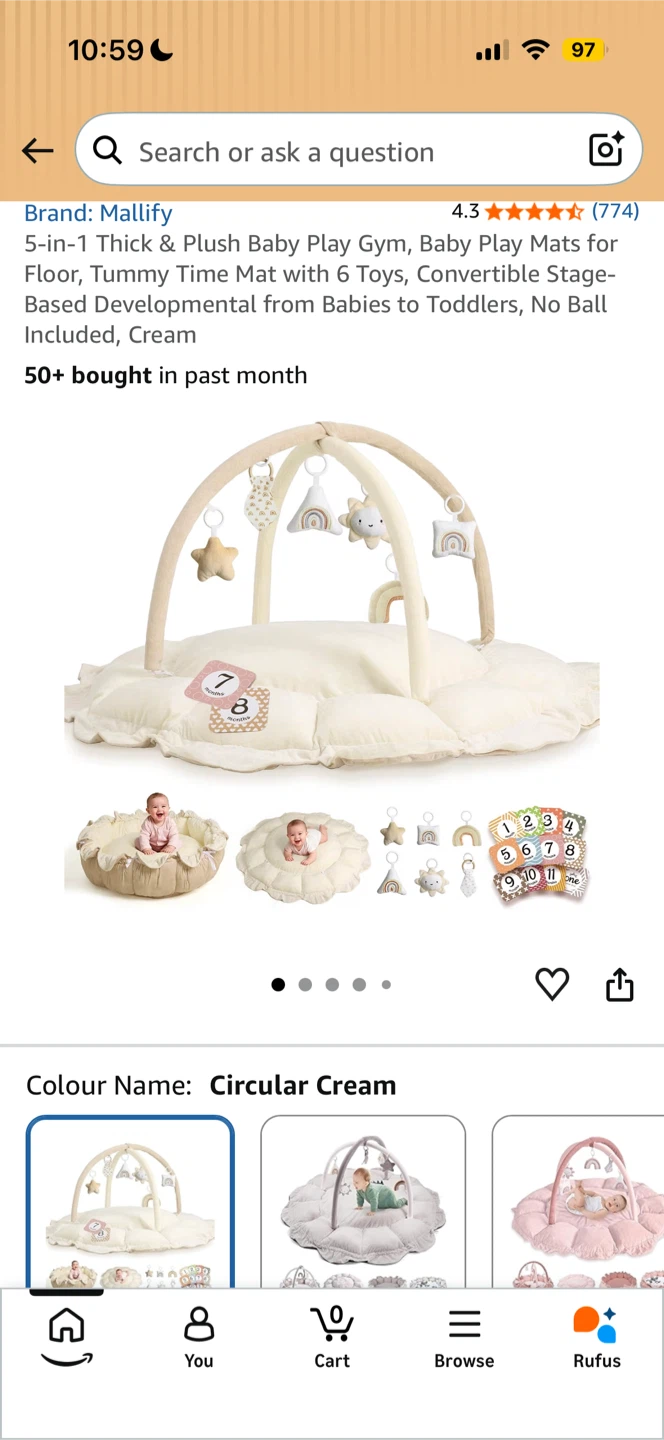 Mallify 5-in-1 Baby Play Gym - Cream - photo 2