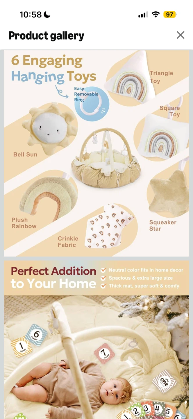 Mallify 5-in-1 Baby Play Gym - Cream - photo 4