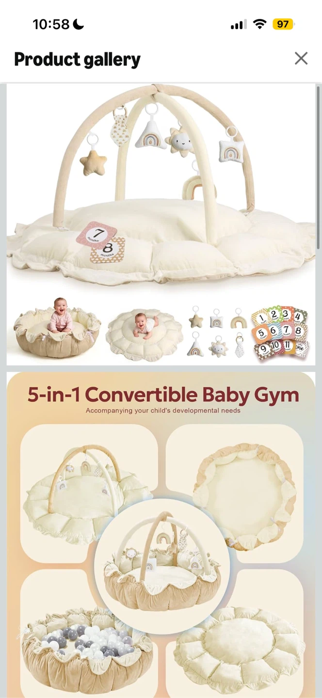 Mallify 5-in-1 Baby Play Gym - Cream - photo 5