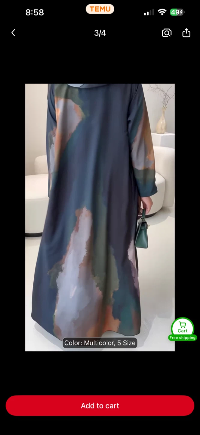Multicolour Abaya Dress