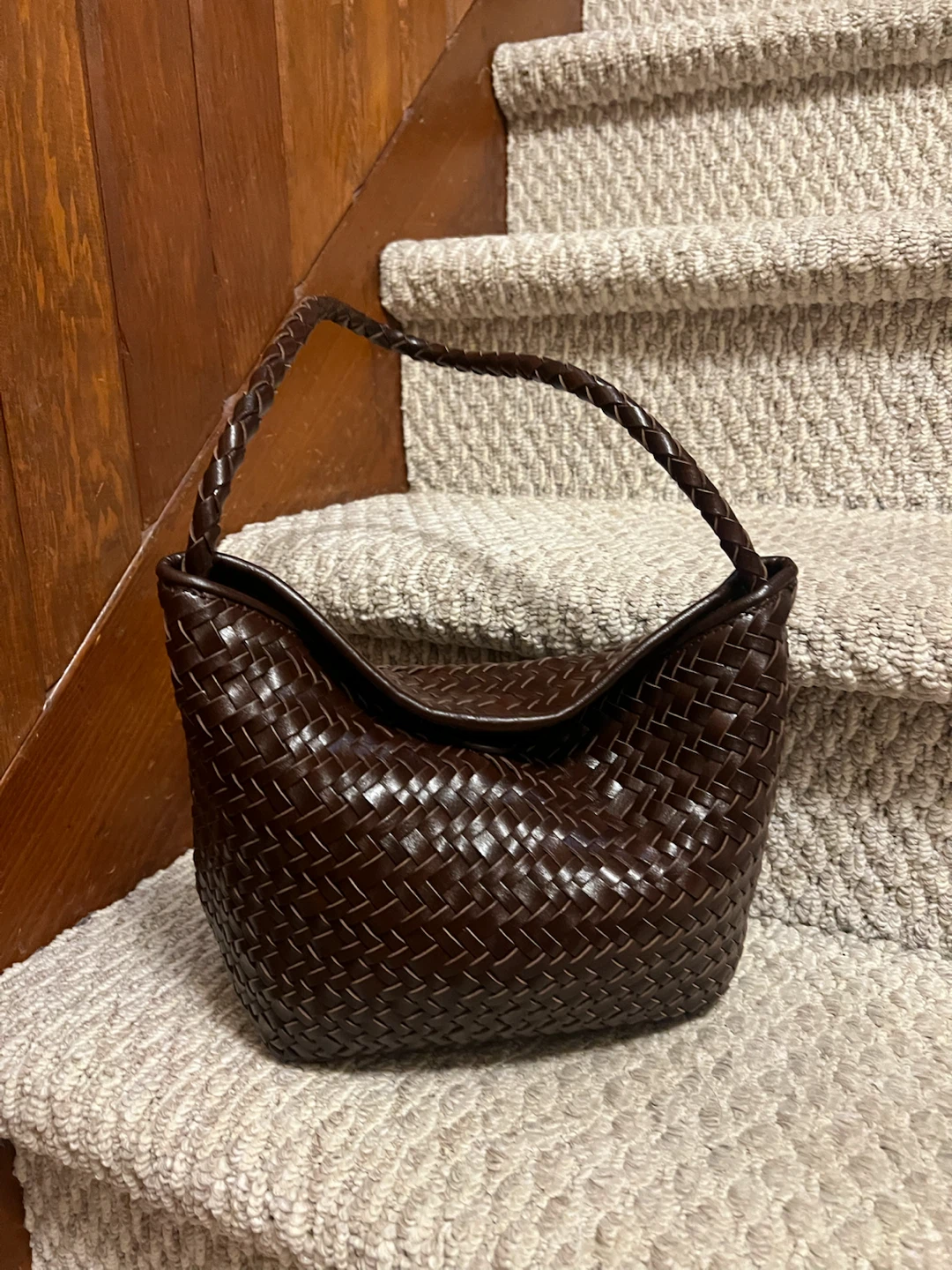 Dark Brown Woven Handbag - photo 2
