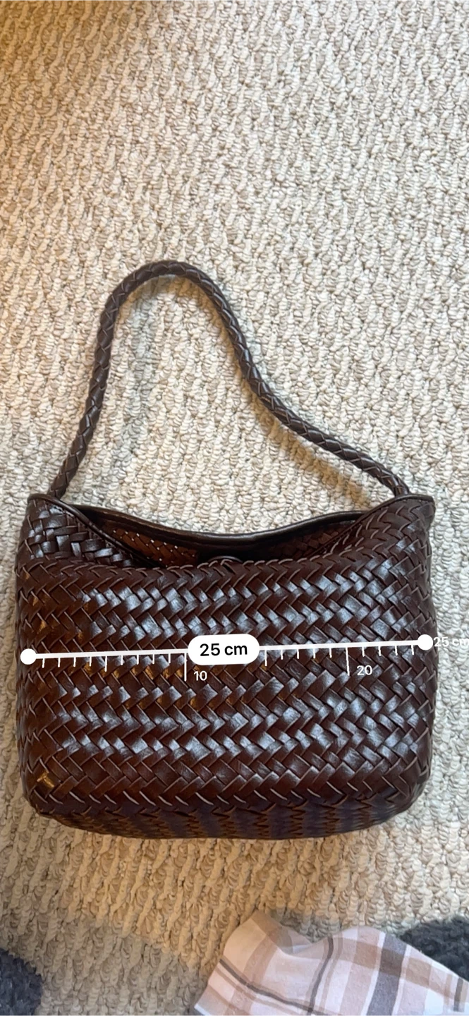 Dark Brown Woven Handbag - photo 3