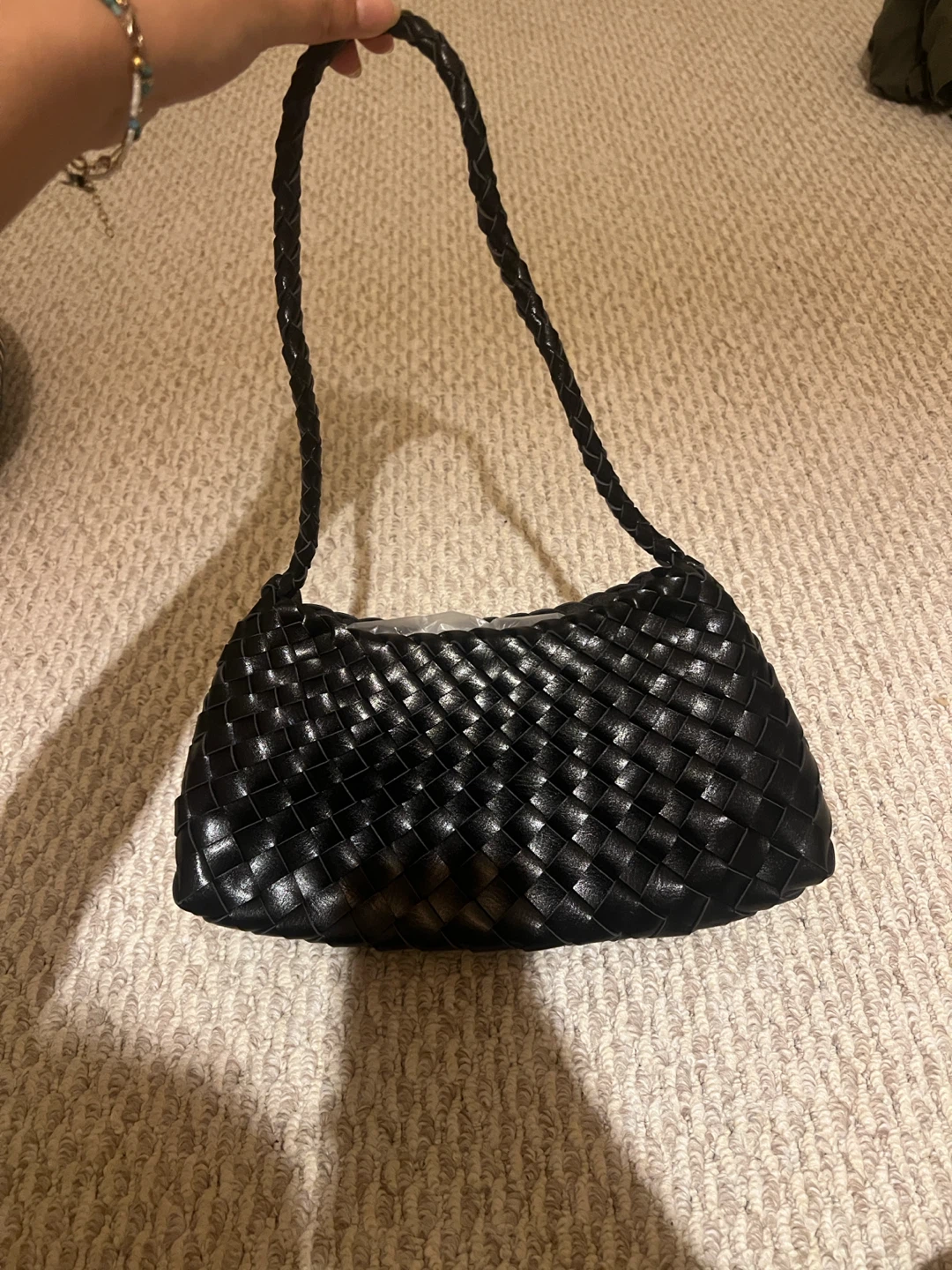 Black Woven Shoulder Bag - photo 2