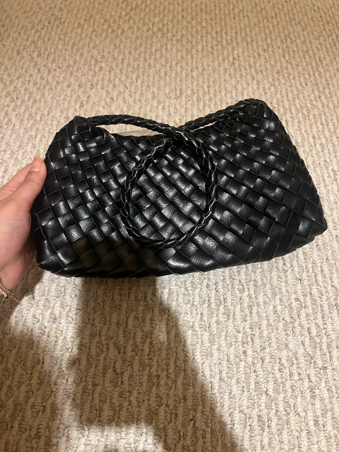 Black Woven Shoulder Bag - photo 3