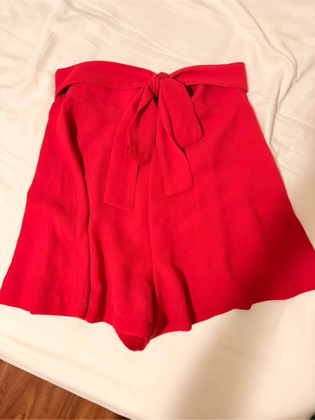 Red Tie-Waist Shorts