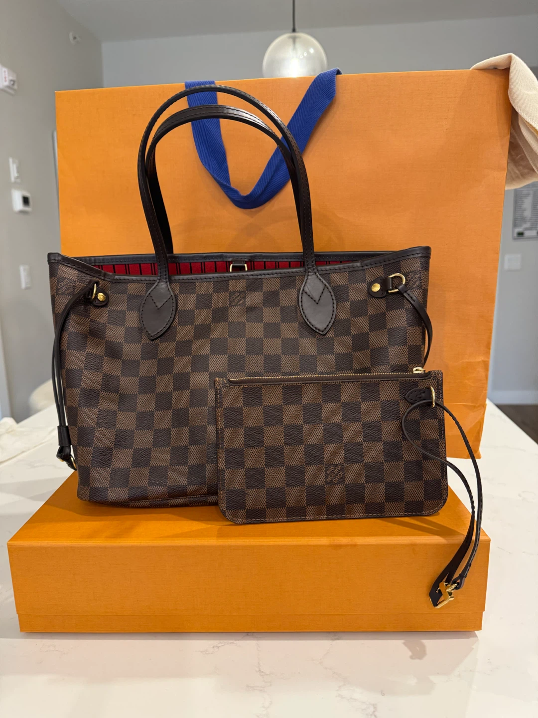 Louis Vuitton Neverfull PM Damier Petite Size