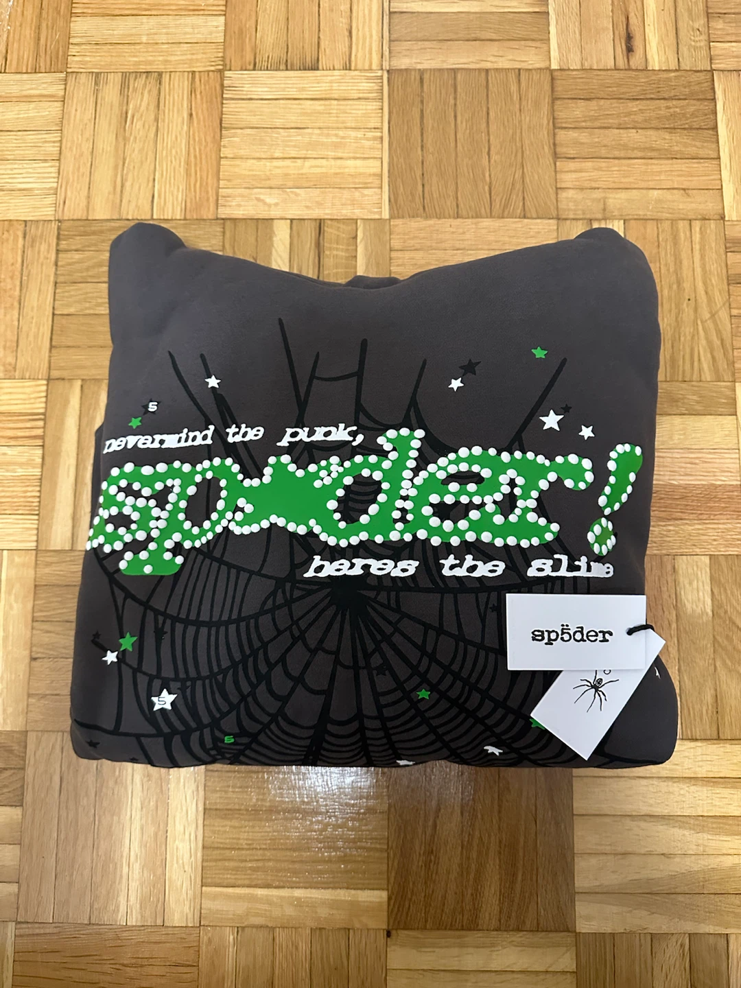 Sp5der Punk V2 Hoodie Grey price is 85$