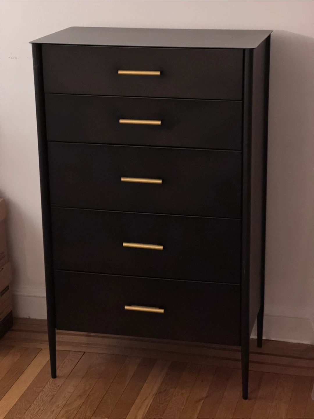 Modern Five-Drawer Black Dresser