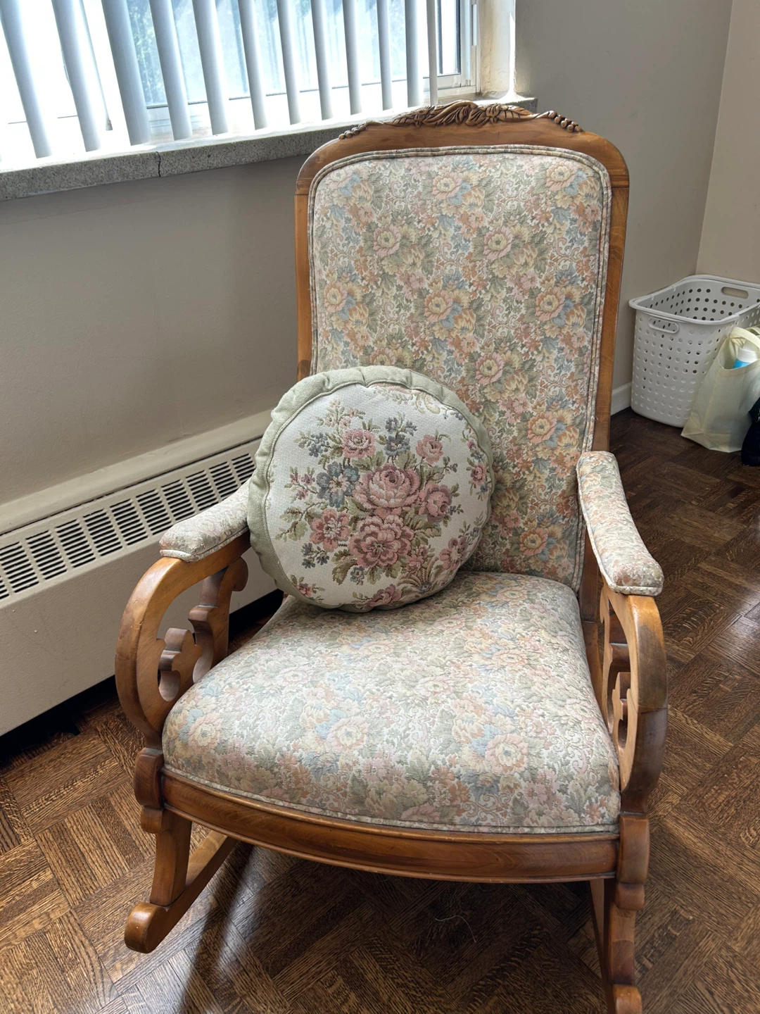 Floral Wood Rocking Chair