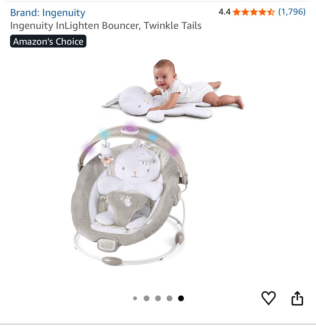 Ingenuity InLighten Bouncer - Twinkle Tails - photo 2