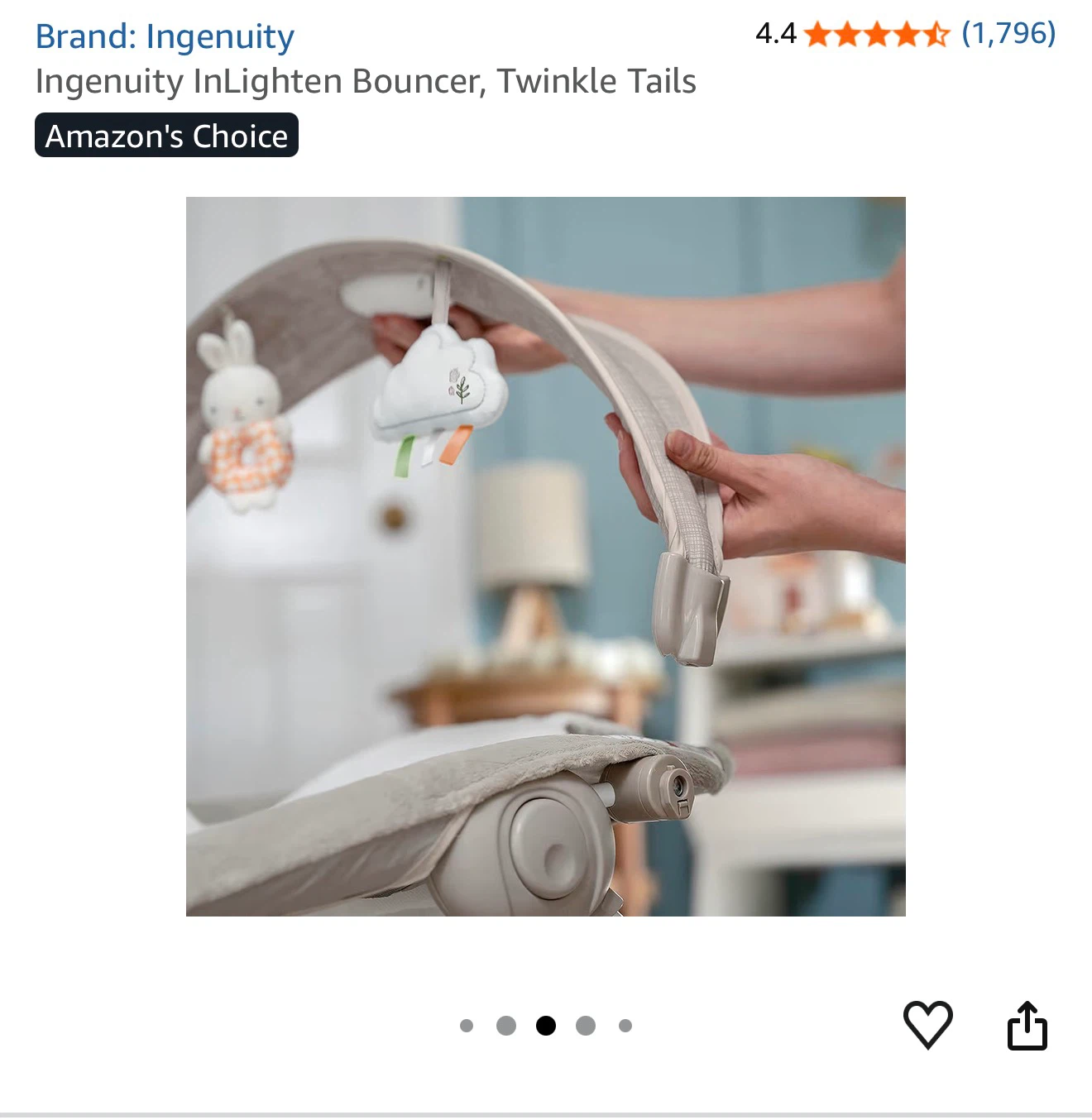 Ingenuity InLighten Bouncer - Twinkle Tails - photo 4