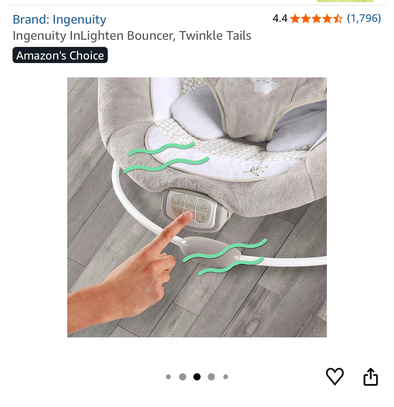 Ingenuity InLighten Bouncer - Twinkle Tails - photo 5