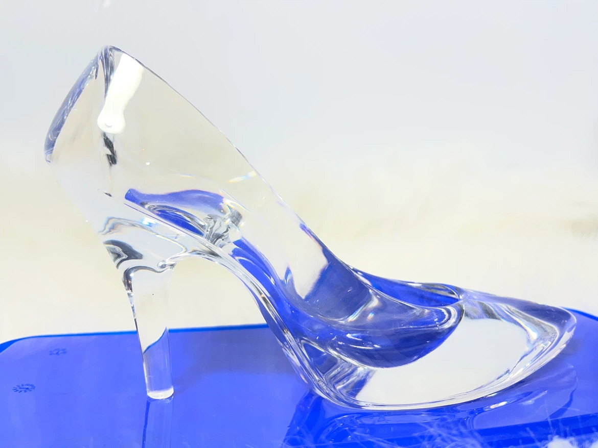 Cobalt Blue Cut-to-Clear Vases and Crystal Slipper - photo 5