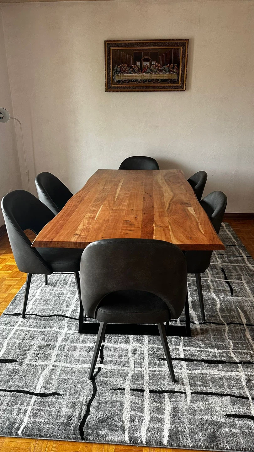 Live Edge Wooden Dining Table with 6 Chairs - photo 2