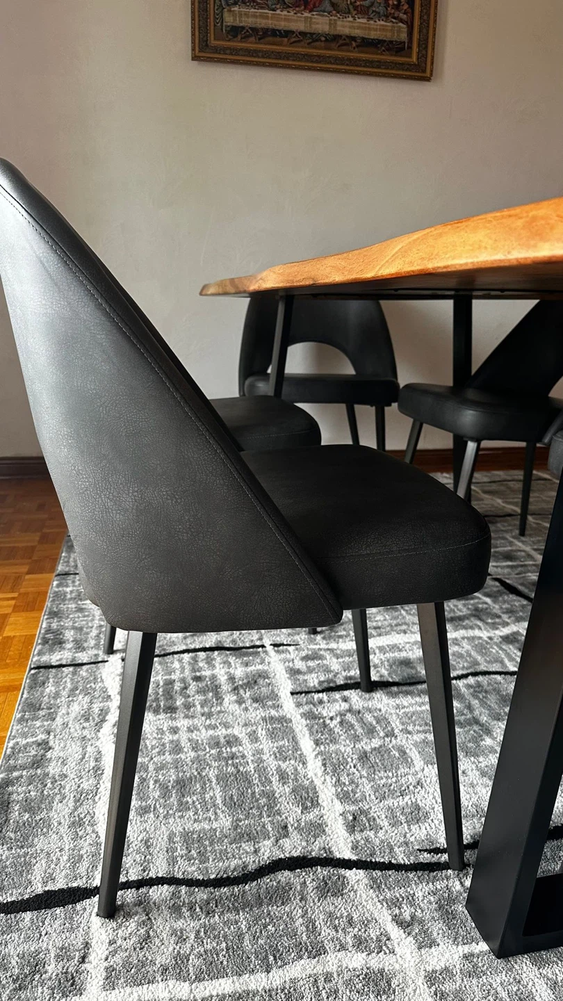 Live Edge Wooden Dining Table with 6 Chairs - photo 3