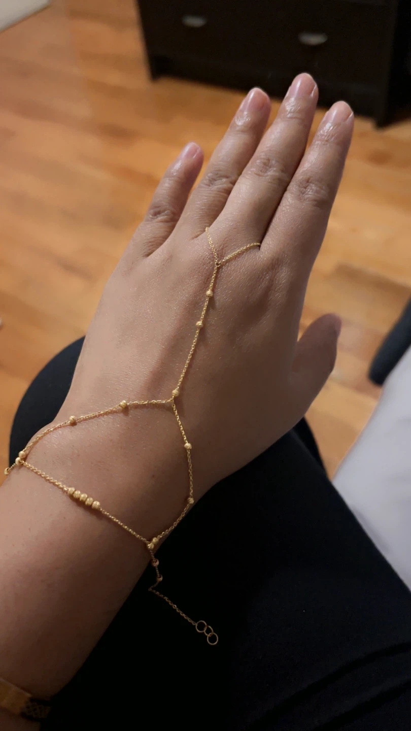 22K Gold Hand Chain Bracelet