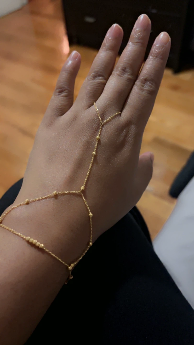 22K Gold Hand Chain Bracelet - photo 2