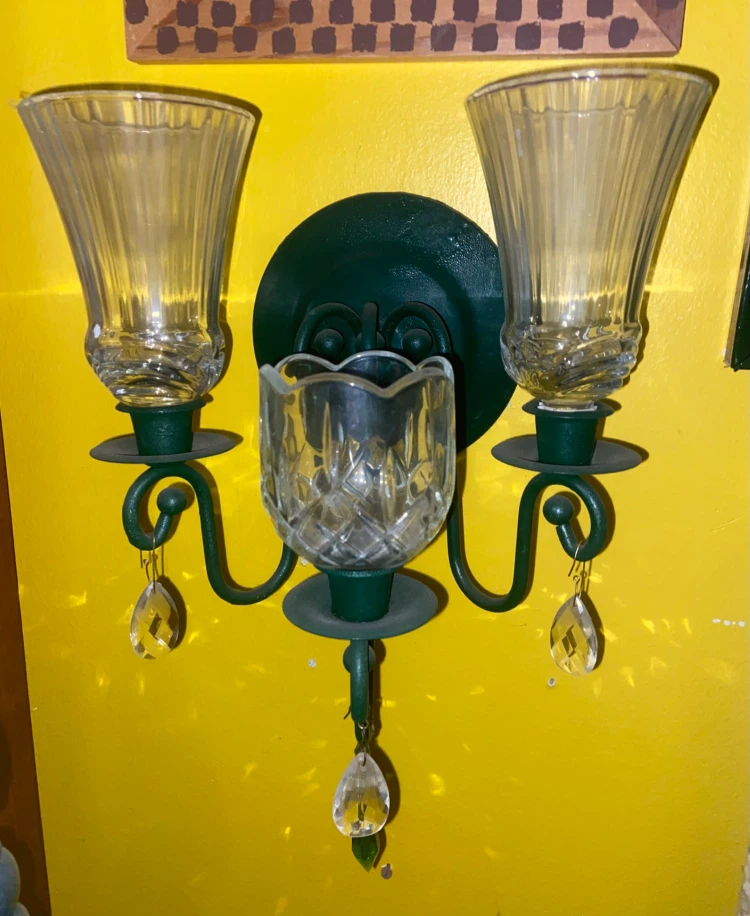 Emerald Jeweled Wall Sconce with Crystal Accents - photo 3