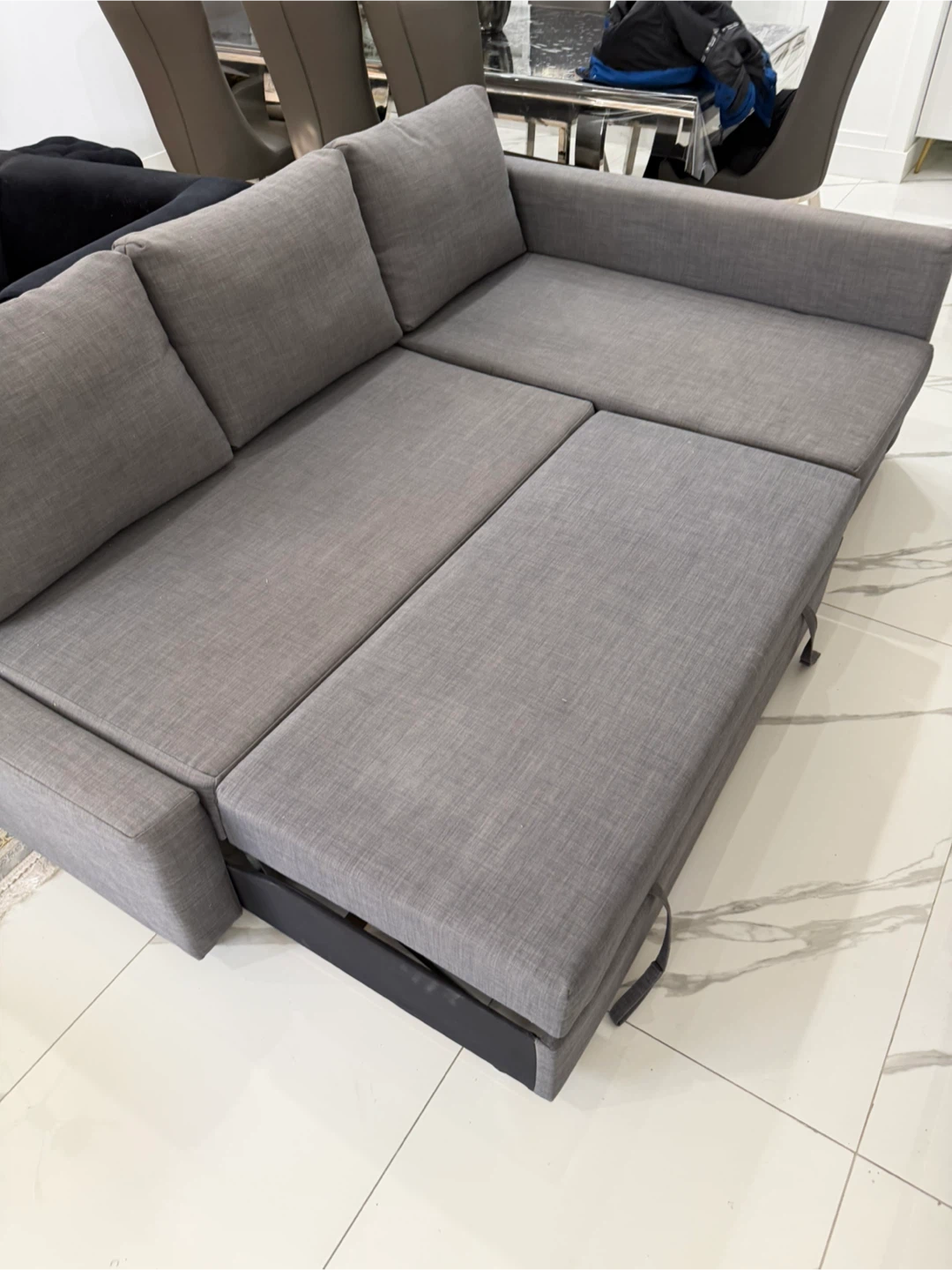 Grey Sectional Sofa Bed with Storage - photo 4