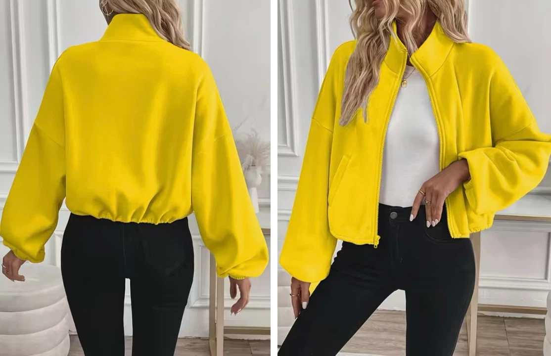 Bright Yellow Zip-Up Jacket 💛💛💛