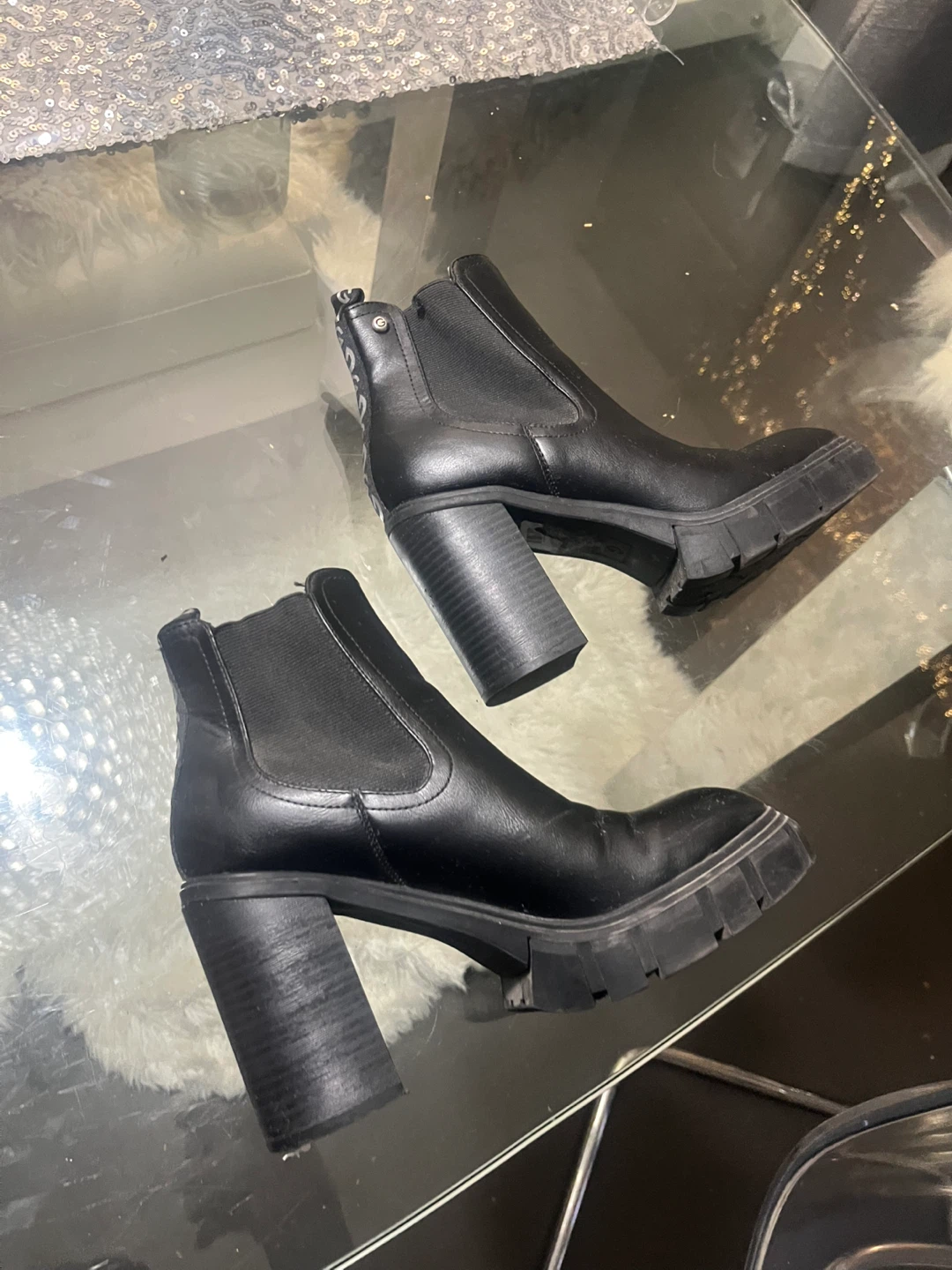 G by Guess Black Heeled Boots size 7m