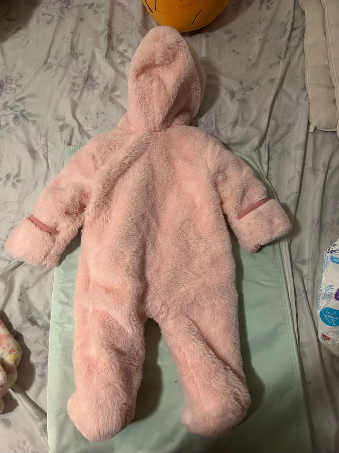 Pink Faux Fur Baby Snowsuit - photo 2