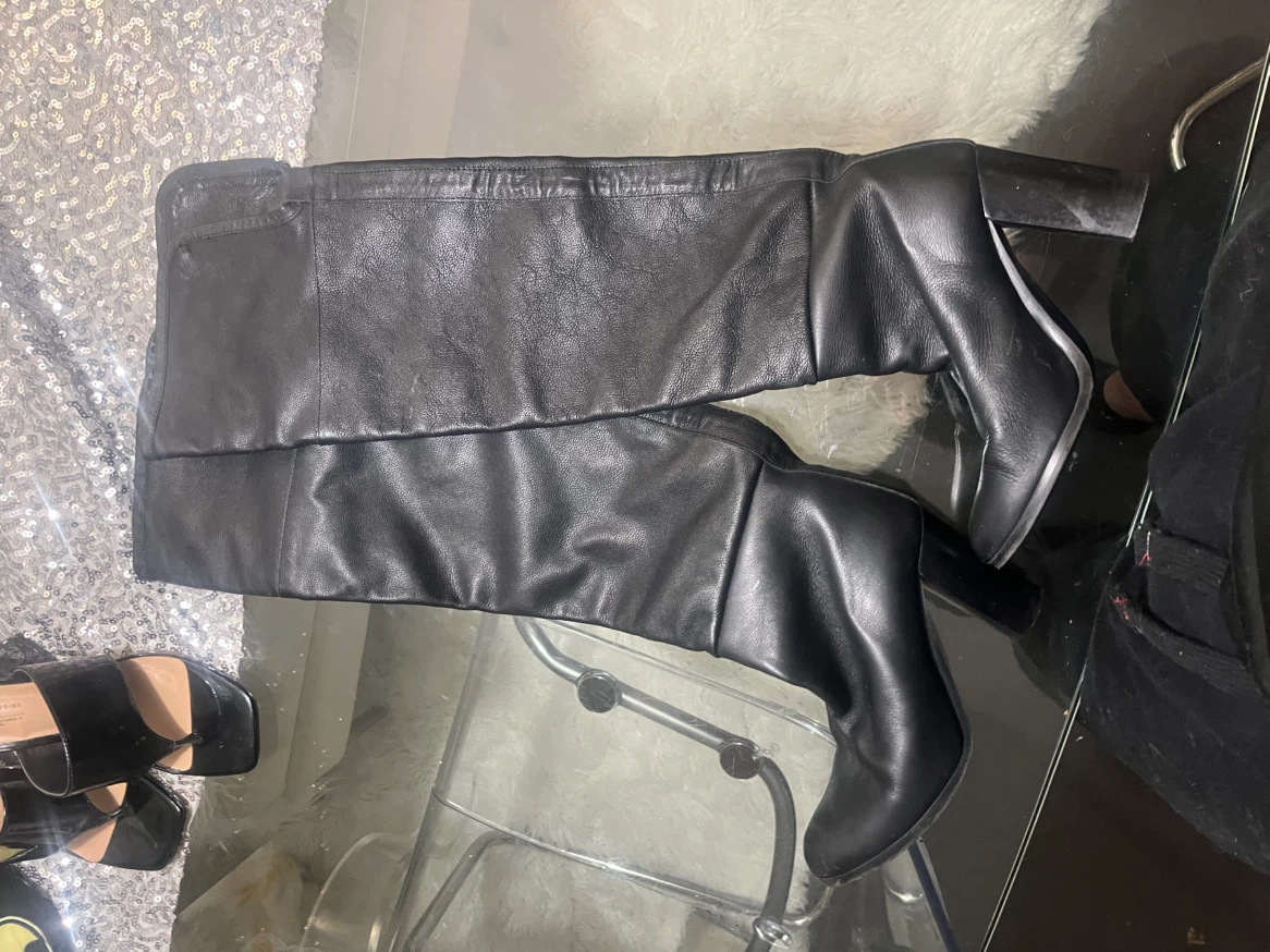 Zara Woman Black Leather Boots size 35 - photo 5