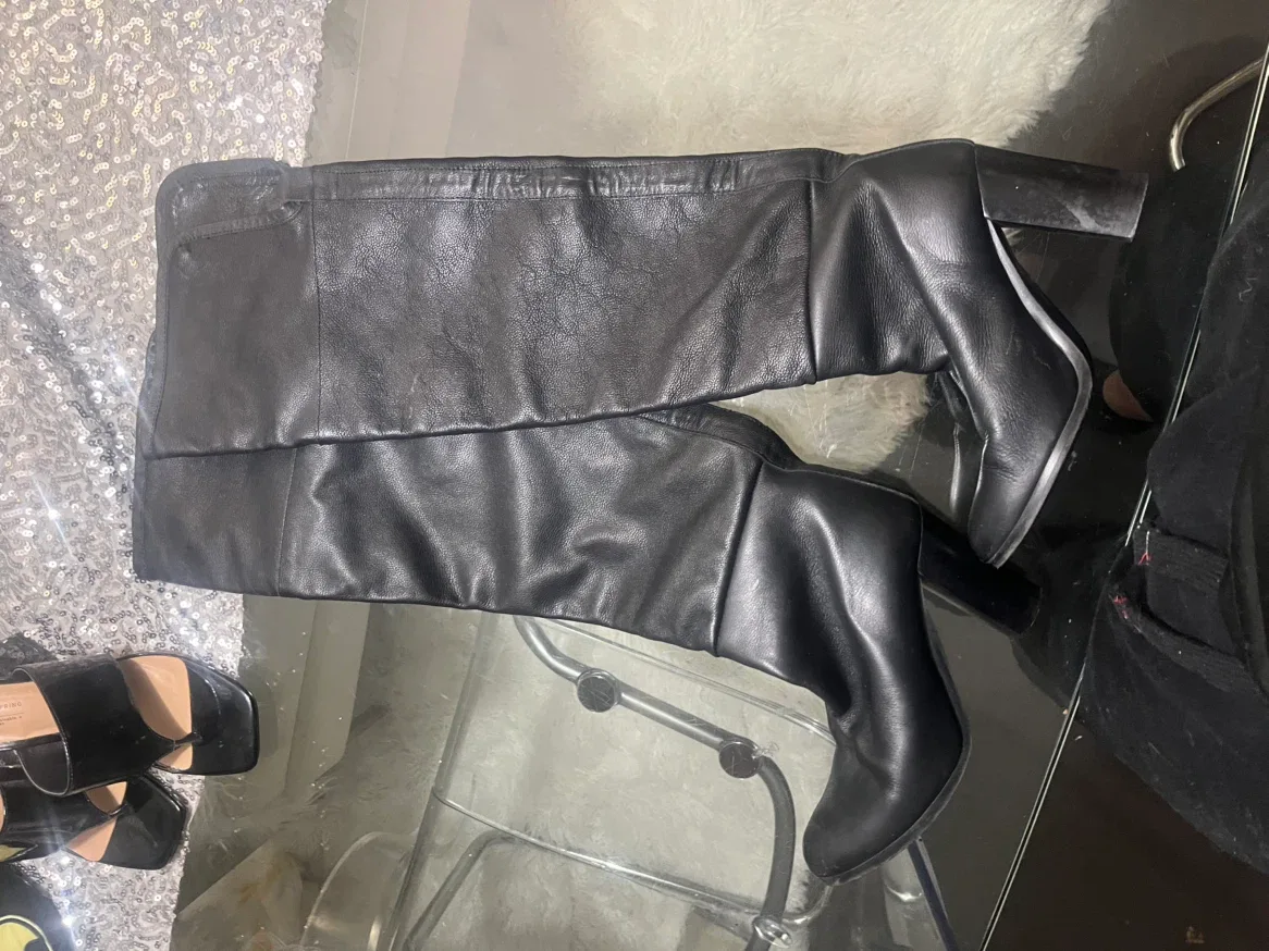 Zara Woman Black Leather Boots size 35 - photo 5